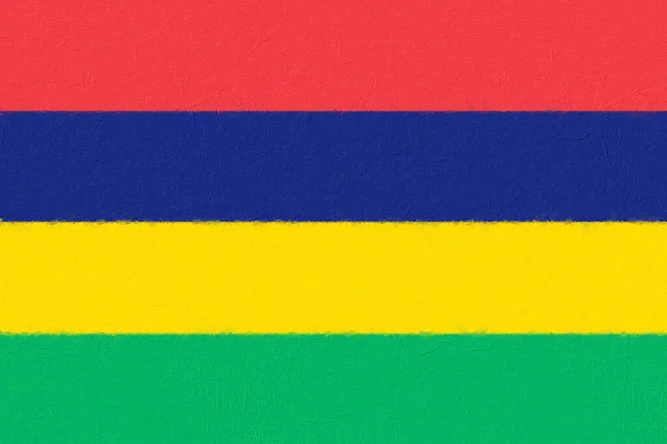 Mauritius Vlag Geschilderd Met Verf Een Betonnen Muur Begrip Wereldvlag — Stockfoto