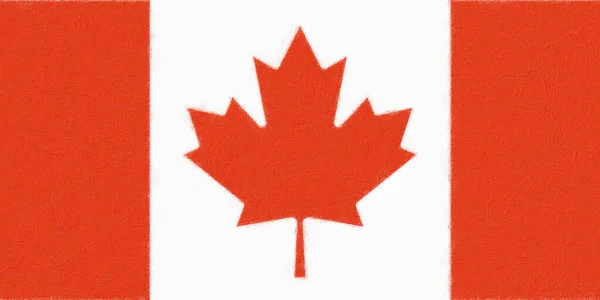 Bandera Canadá Pintada Con Pintura Una Pared Hormigón Concepto Banderas — Foto de Stock