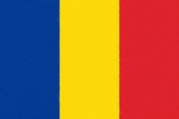 ルーマニア国旗はコンクリートの壁に絵具で描かれている 世界旗の概念 — ストック写真