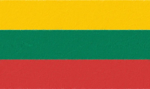 Litauische Flagge Mit Farbe Betonwand Gemalt Weltfahnen Konzept — Stockfoto