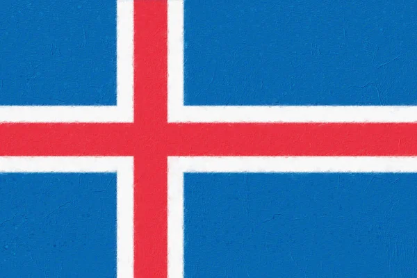 Iceland Flag Painted Paint Concrete Wall World Flags Concept — Stock Photo, Image