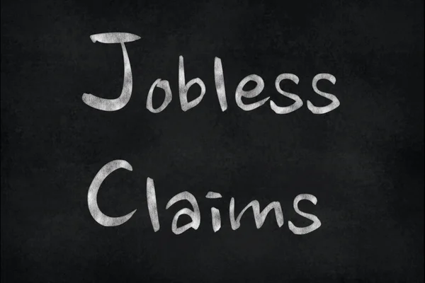 Chalk Writing Slate Board Jobless Claims Financial Market Concept — Stock Photo, Image
