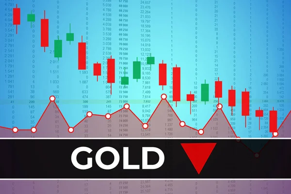Cambio Precios Comercio Futuros Oro Fondo Finanzas Azules Gráficos Gráficos — Foto de Stock