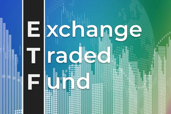 Finanzbegriff Etf Exchange Traded Fund Auf Blauem Und Grünem Finanzhintergrund — Stockfoto