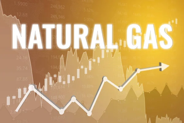 Price Change Natural Gas Futures Ticker World Yellow Financial Background — Stock Photo, Image