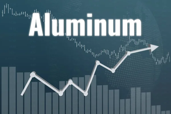 Preisänderung Beim Handel Mit Aluminium Futures Auf Grauem Finanzhintergrund Aus — Stockfoto