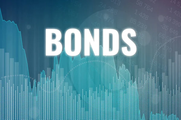 Bonds Blue Financial Background Graphs Charts 위아래로 렌더링 — 스톡 사진