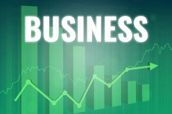 Word Business Green Finance Background Graphs Charts Inglés Tendencia Arriba — Foto de Stock
