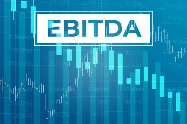 Finanzbegriff Ebitda Ergebnis Vor Zinsen Steuern Und Abschreibungen Auf Blauem — Stockfoto