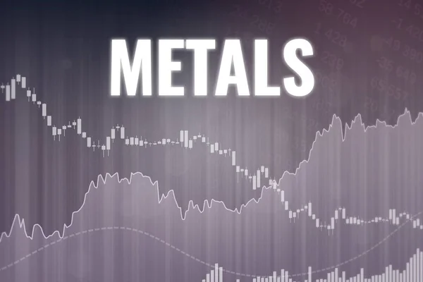 Sector Del Mercado Financiero Metales Gris Oscuro Antecedentes Financieros Gráficos — Foto de Stock