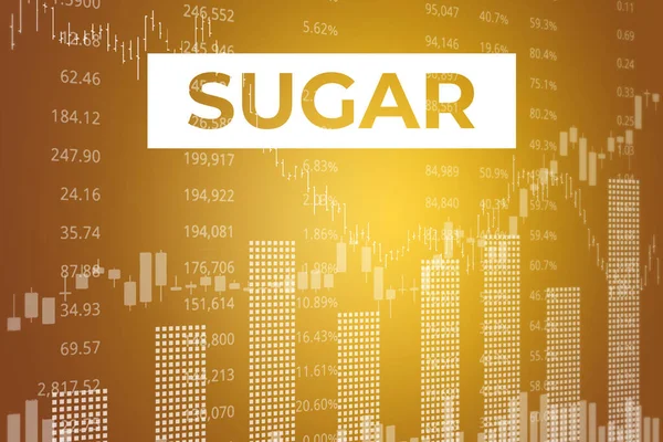 Cambio Precios Comercio Futuros Azúcar Fondo Financiero Amarillo Gráficos Gráficos — Foto de Stock