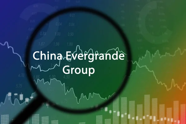 Moskva Rusko Září 2021 Název Společnosti China Evergrande Group Modrém — Stock fotografie