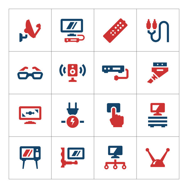 Set color icons of television