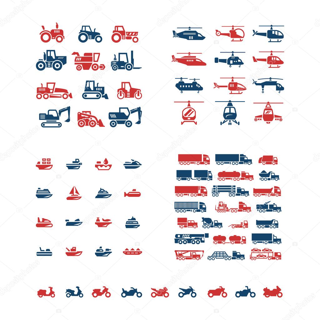 Set color icons of transport