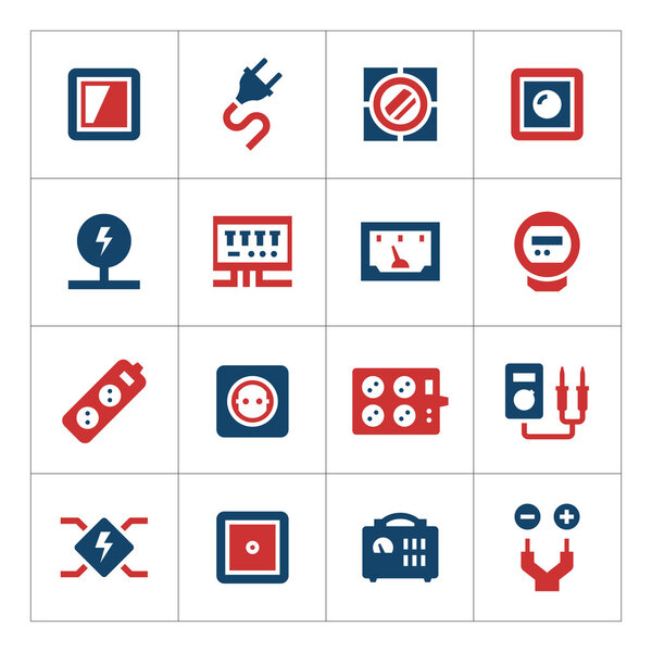 Set color icons of electricity