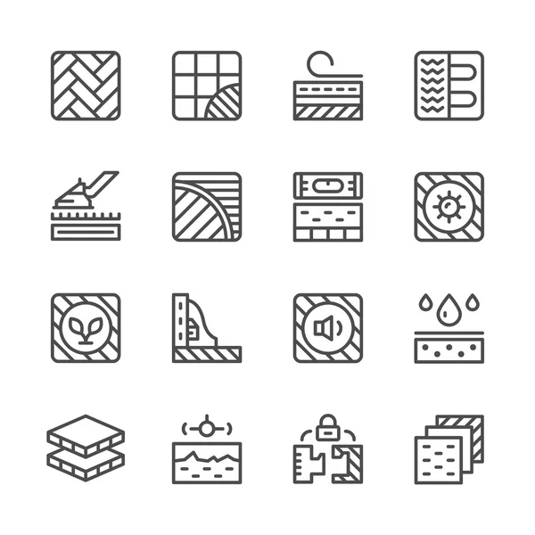 Set line icons of floor — Stock Vector