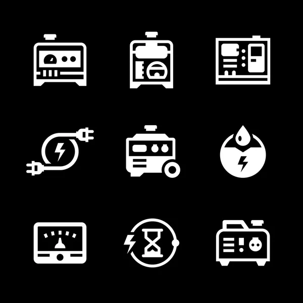 Set Symbole des elektrischen Generators — Stockvektor