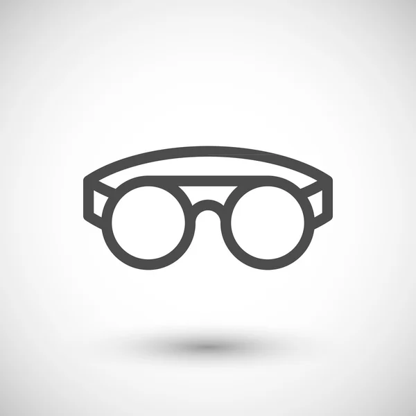 Ícone de linha de óculos de soldagem protetora — Vetor de Stock