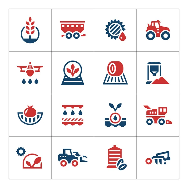 Conjunto de ícones de cor da agricultura — Vetor de Stock