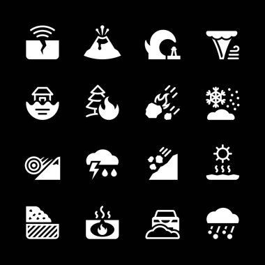 Set icons of natural disaster clipart