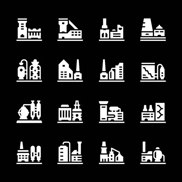 Set pictogrammen van fabriek — Stockvector