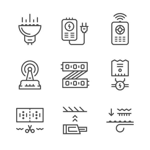 Liniensymbole von LED-Geräten setzen — Stockvektor