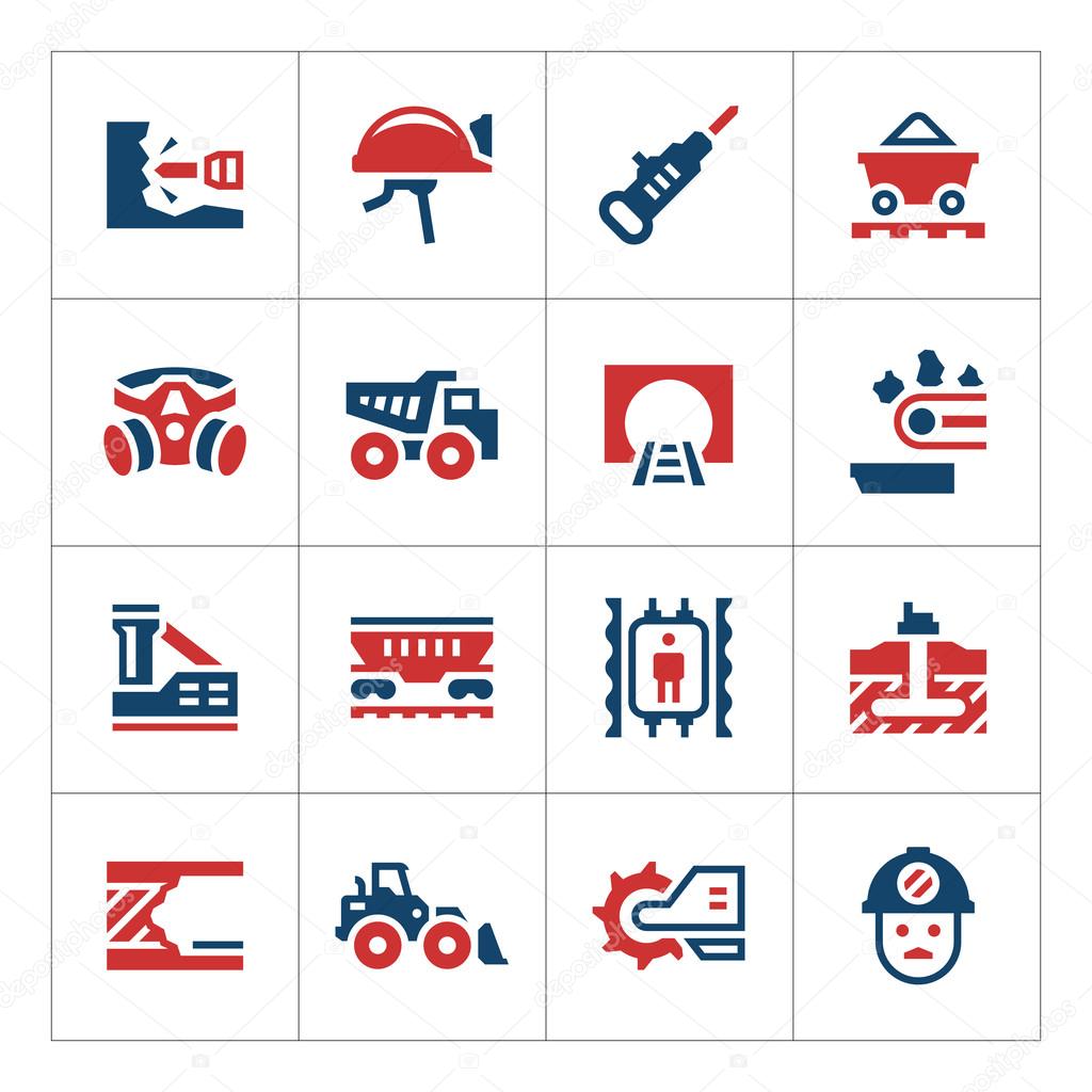 Set color icons of mining Stock Vector Image by ©motorama #114233418