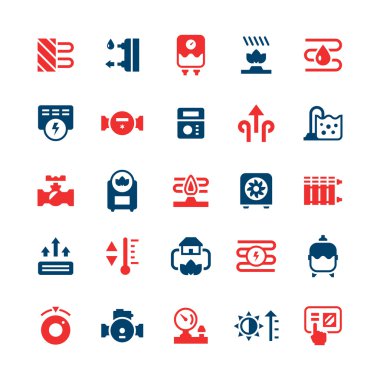 Set color icons of heating clipart