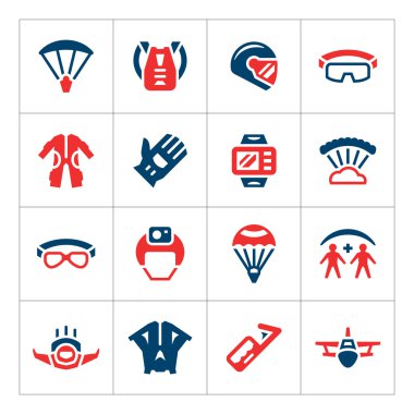 Paraşüt renk Icons set
