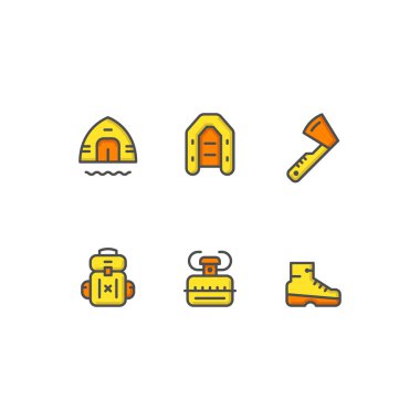 Kamp renkli Icons set