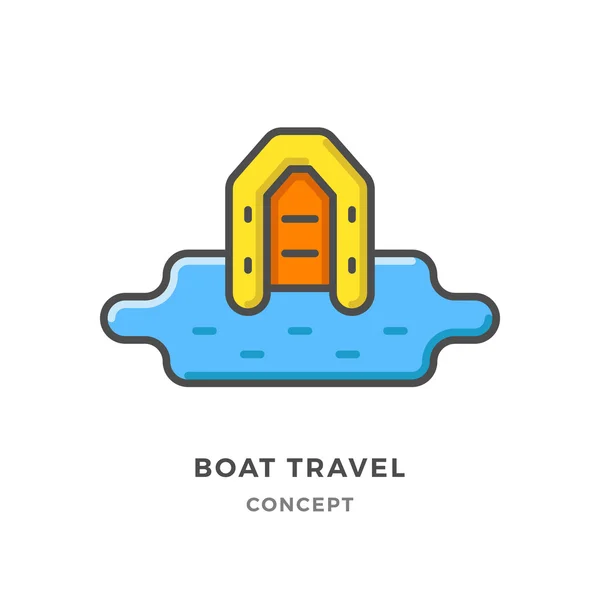 Concepto de viaje en barco — Vector de stock