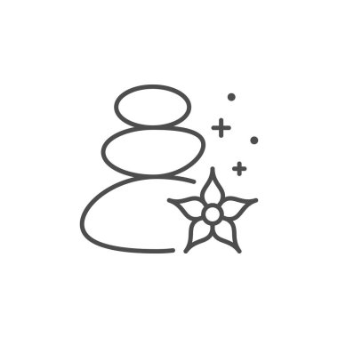 Spa taşı çizgi ana hatları simgesi