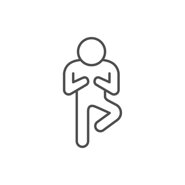 Yoga asana lijn omtrek pictogram — Stockvector