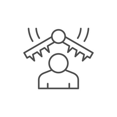 Duygusal stres çizgisi ana hatları simgesi