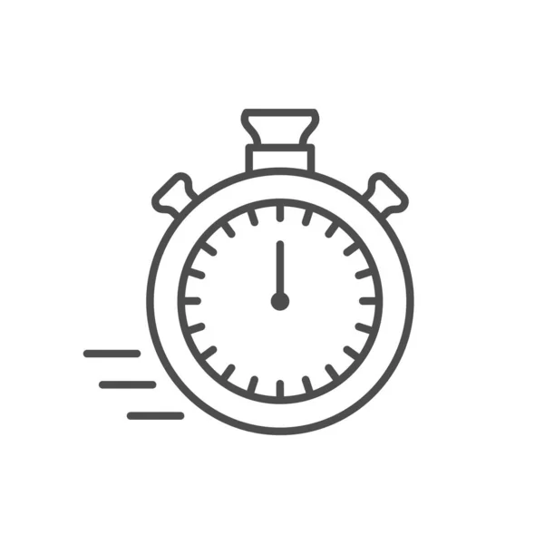 Ícone de linha de cronômetro ou conceito de tempo — Vetor de Stock
