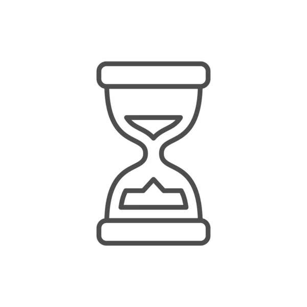 Icono de línea de reloj de arena o concepto de tiempo — Archivo Imágenes Vectoriales