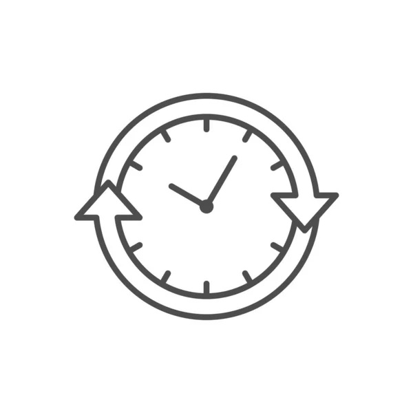 Ícone de contorno de linha de relógio redondo —  Vetores de Stock