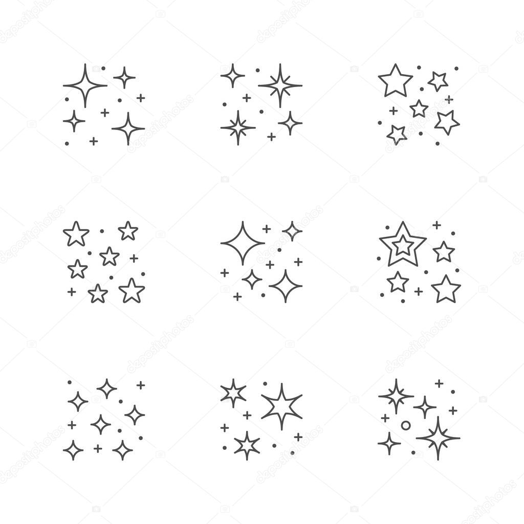 Set icons of star shine