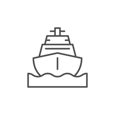Denizci gemisi çizgi ana hatları simgesi