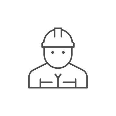 İnşaat işçisi çizgisi ana hatları simgesi