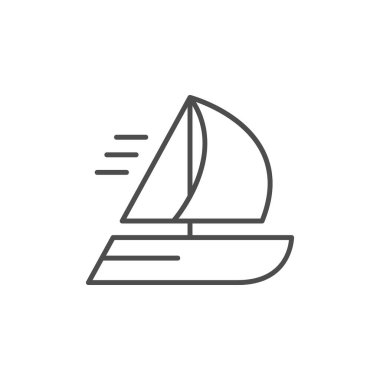 Yelkenli yat çizgisi ana hatları simgesi