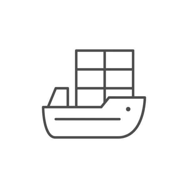 Піктограма контейнерної лінії корабля — стоковий вектор