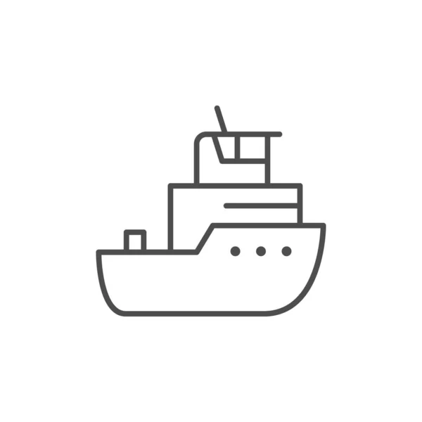 Sleepboot lijn omtrek pictogram — Stockvector