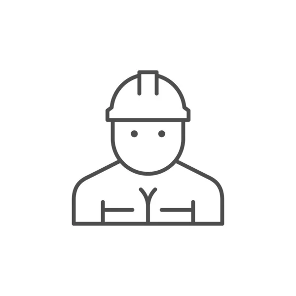 Ikona konturu pracownika budowlanego — Wektor stockowy