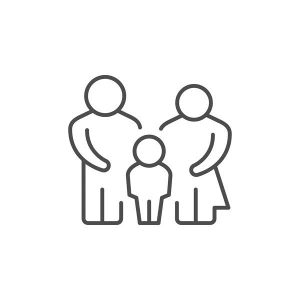 父母和子女线轮廓图标 — 图库矢量图片