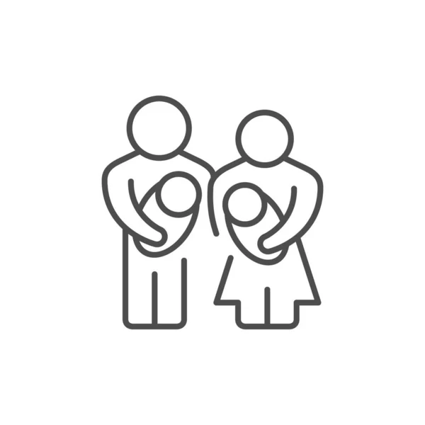 Eltern und Baby skizzieren Icon — Stockvektor
