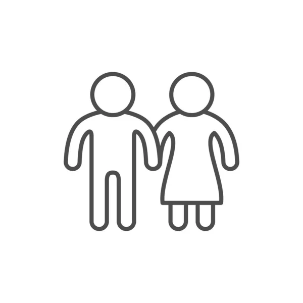 Icono de línea de pareja y concepto de amor — Archivo Imágenes Vectoriales
