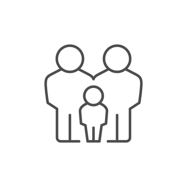 父母和子女线轮廓图标 — 图库矢量图片