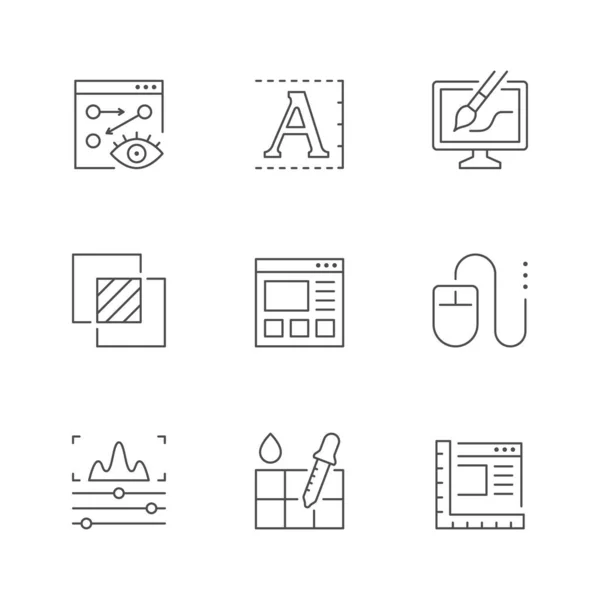 Establecer iconos de línea de diseño web — Vector de stock