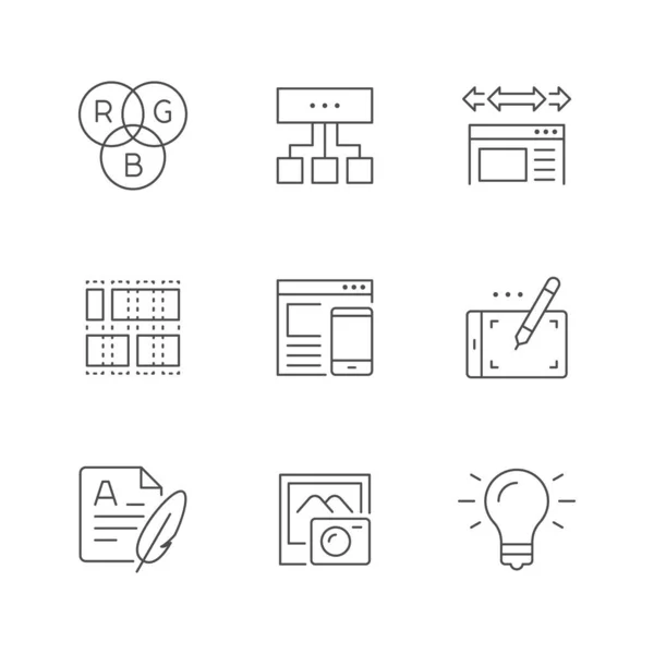 Establecer iconos de línea de diseño web — Vector de stock